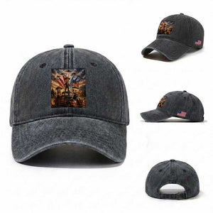 Patriotic Italian Brainrot Farmer Meme Washed Cotton Baseball Cap Funny USA Freedom Jet Fighter Graphic
