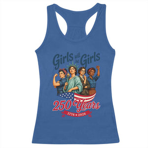 USA 250th Anniversary Feminist Racerback Tank Top Girls Will Be Girls