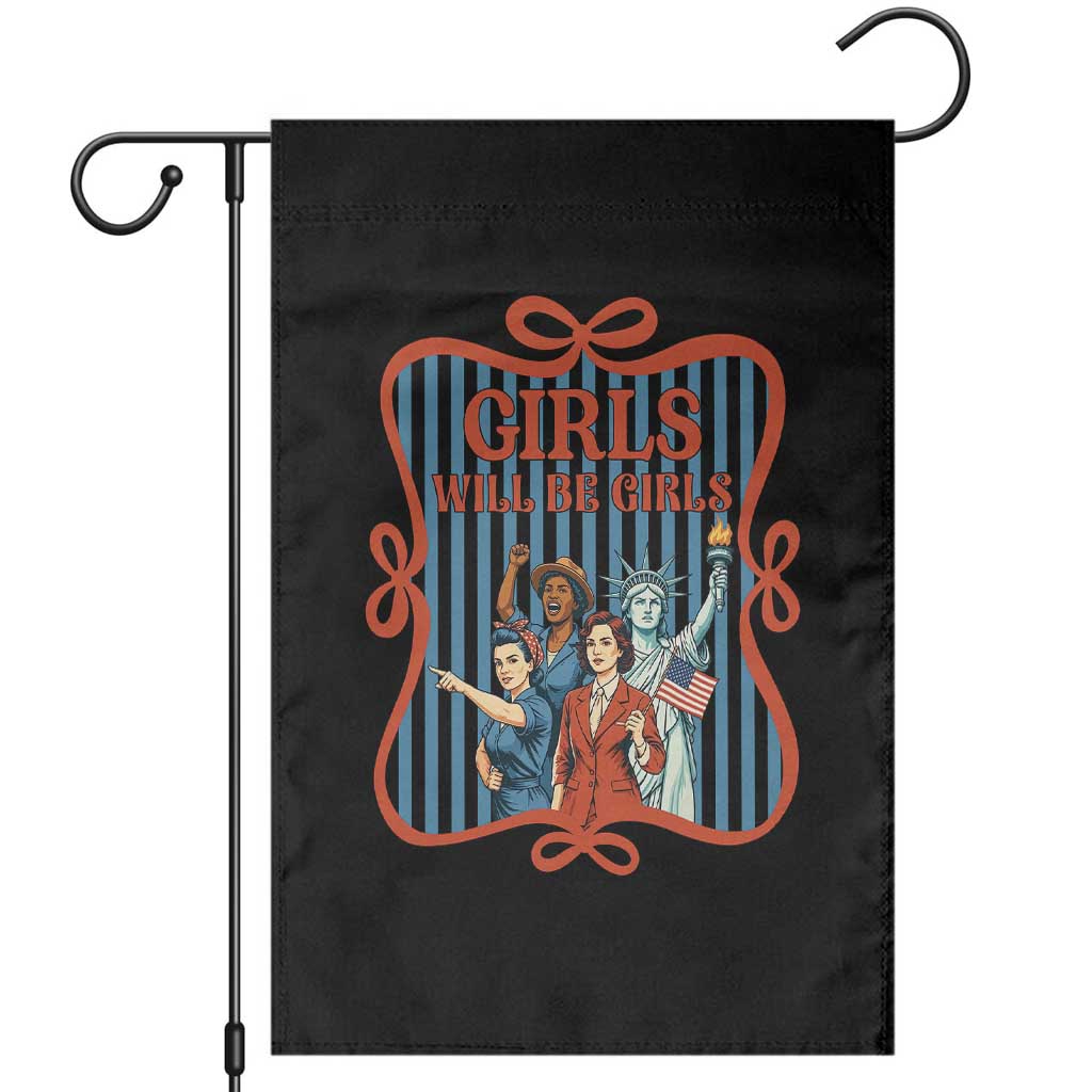 Red White Blue Feminist Pride Garden Flag Girls Will Be Girls TS12 Black Print Your Wear