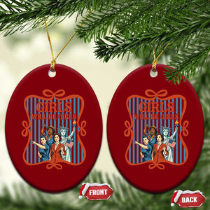 Red White Blue Feminist Pride Ceramic Ornament Girls Will Be Girls