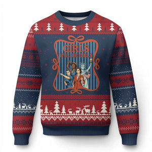 Red White Blue Feminist Pride Ugly Christmas Sweater Girls Will Be Girls