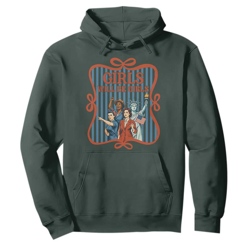 Red White Blue Feminist Pride Hoodie Girls Will Be Girls
