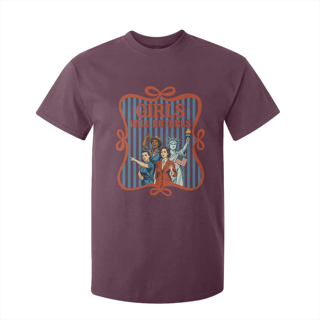 Red White Blue Feminist Pride T Shirt For Kid Girls Will Be Girls