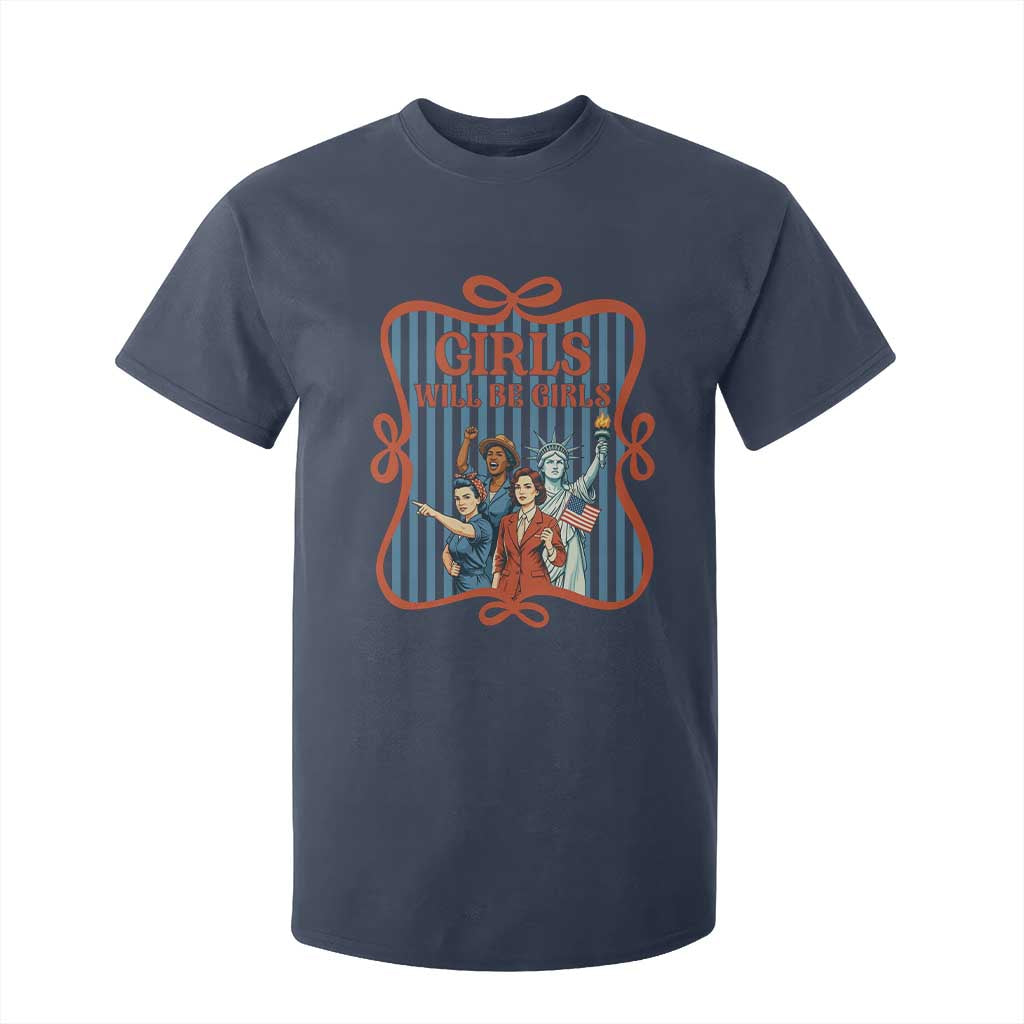 Red White Blue Feminist Pride T Shirt For Kid Girls Will Be Girls