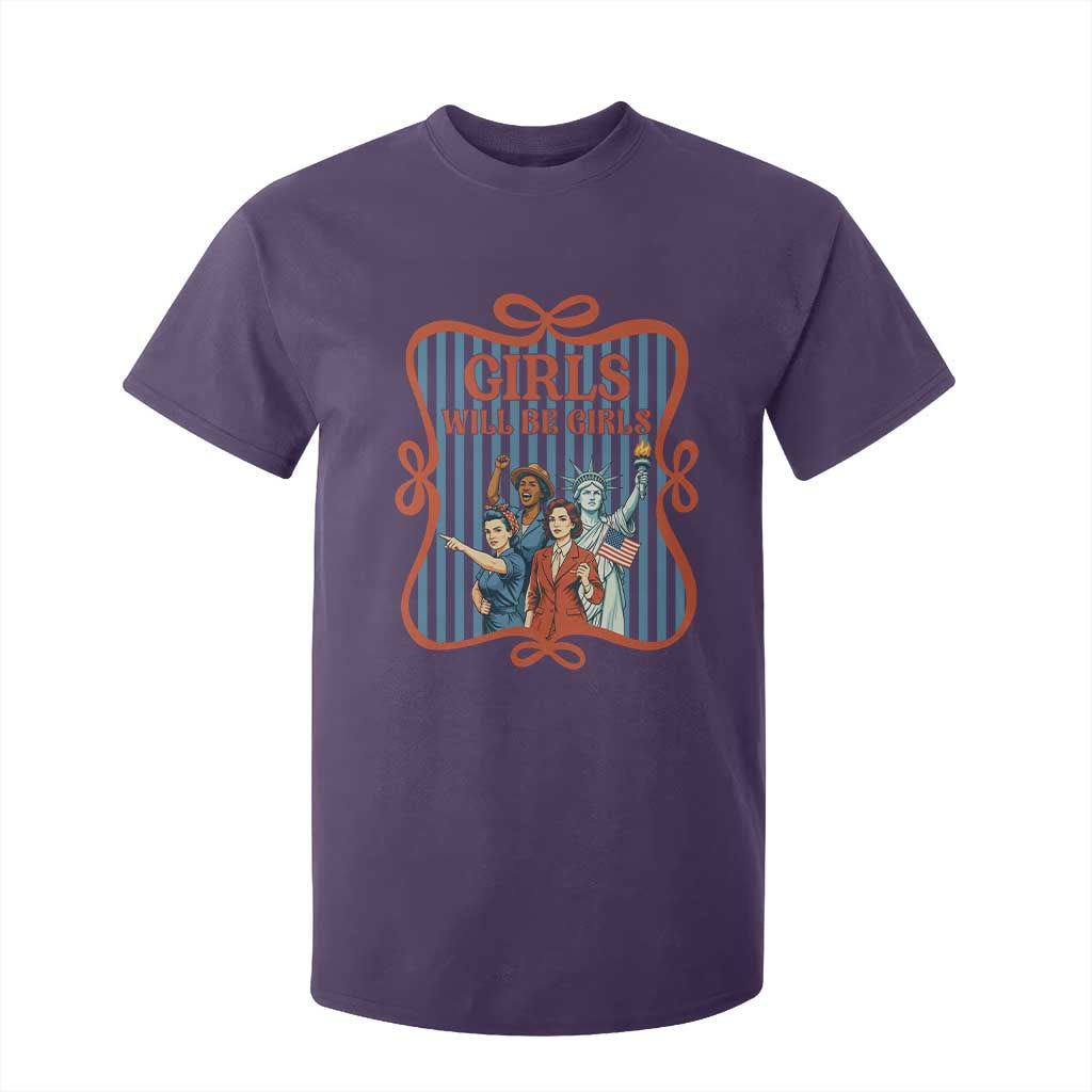 Red White Blue Feminist Pride T Shirt For Kid Girls Will Be Girls