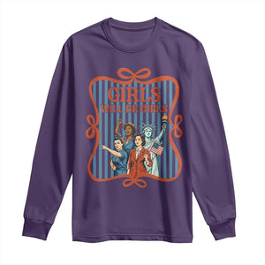 Red White Blue Feminist Pride Long Sleeve Shirt Girls Will Be Girls
