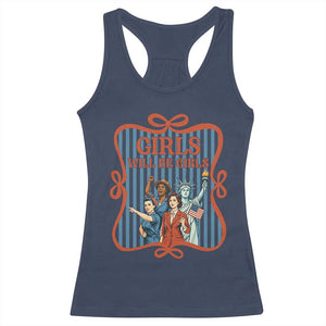 Red White Blue Feminist Pride Racerback Tank Top Girls Will Be Girls