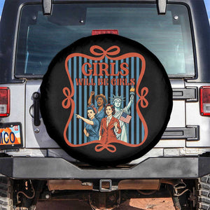 Red White Blue Feminist Pride Spare Tire Cover Girls Will Be Girls