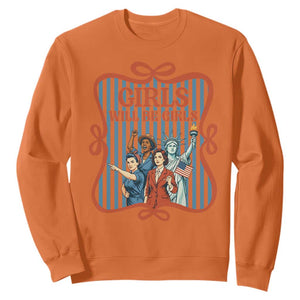 Red White Blue Feminist Pride Sweatshirt Girls Will Be Girls