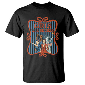 Red White Blue Feminist Pride T Shirt Girls Will Be Girls