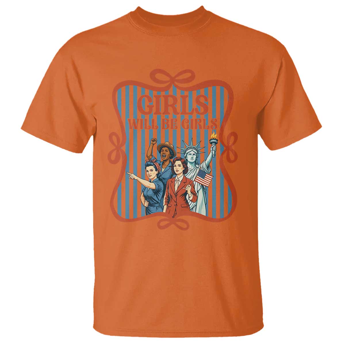 Red White Blue Feminist Pride T Shirt Girls Will Be Girls