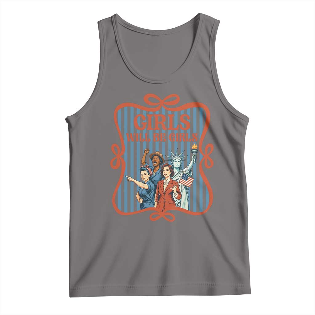 Red White Blue Feminist Pride Tank Top Girls Will Be Girls