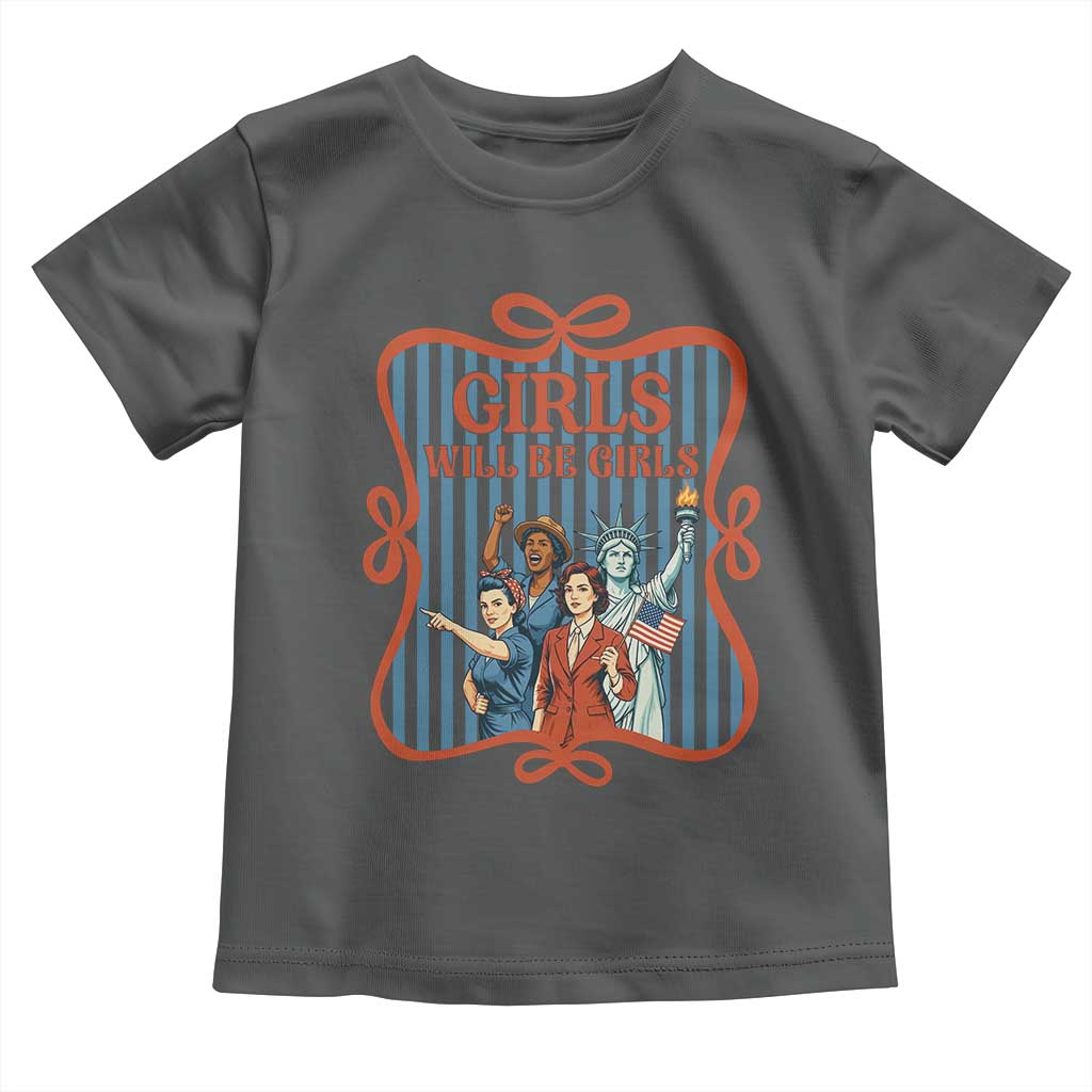 Red White Blue Feminist Pride Toddler T Shirt Girls Will Be Girls