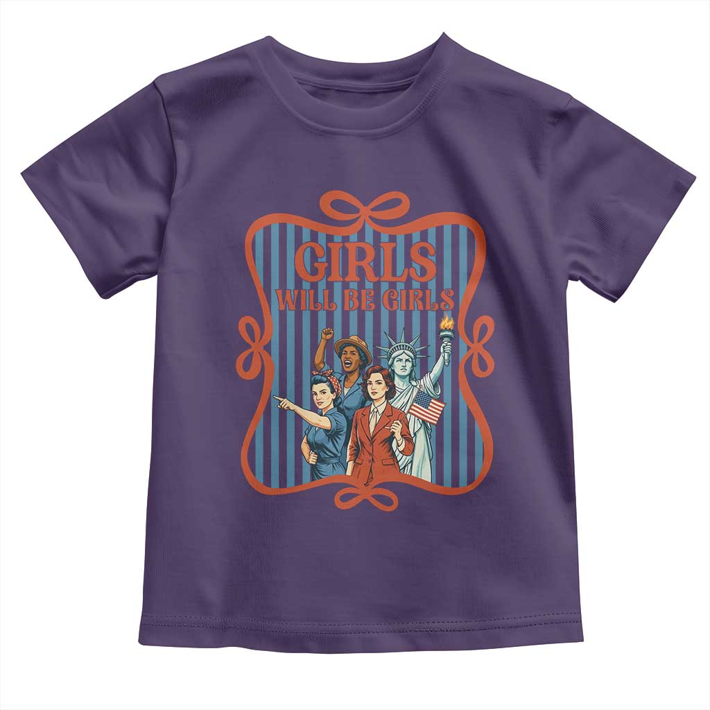 Red White Blue Feminist Pride Toddler T Shirt Girls Will Be Girls