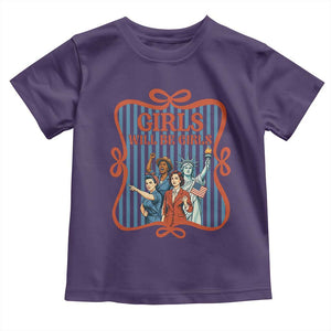Red White Blue Feminist Pride Toddler T Shirt Girls Will Be Girls