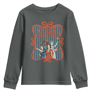 Red White Blue Feminist Pride Youth Sweatshirt Girls Will Be Girls