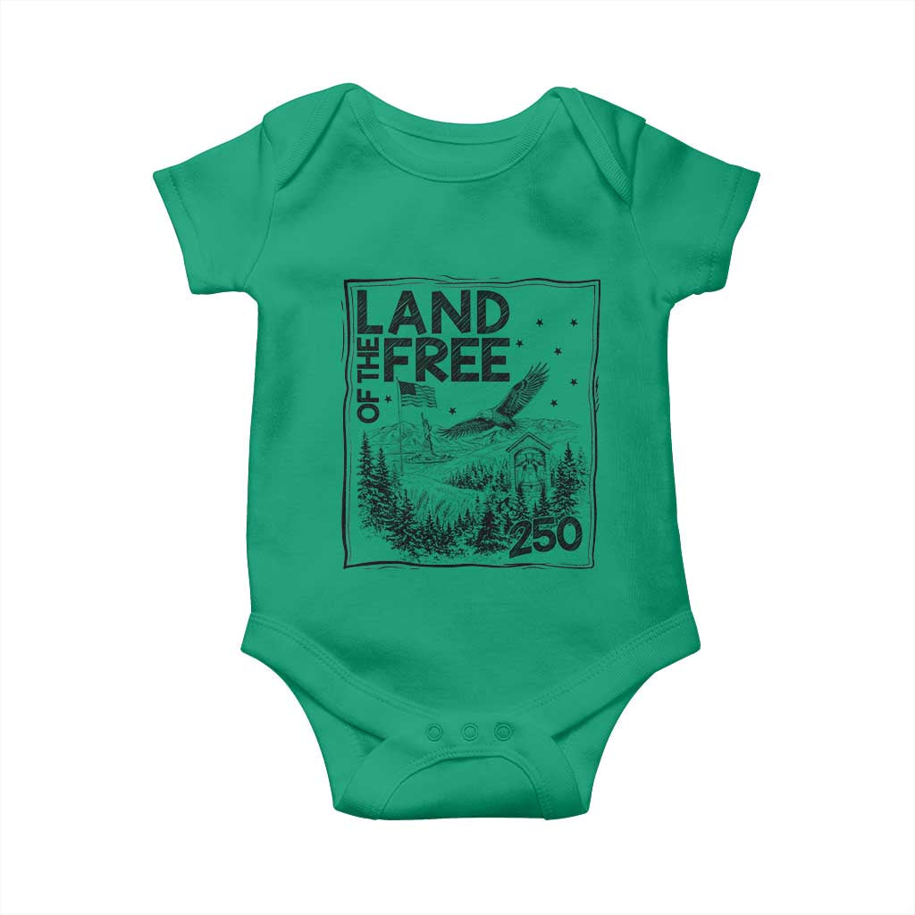 Vintage USA 250 Patriotic Pride Baby Onesie Land Of The Free