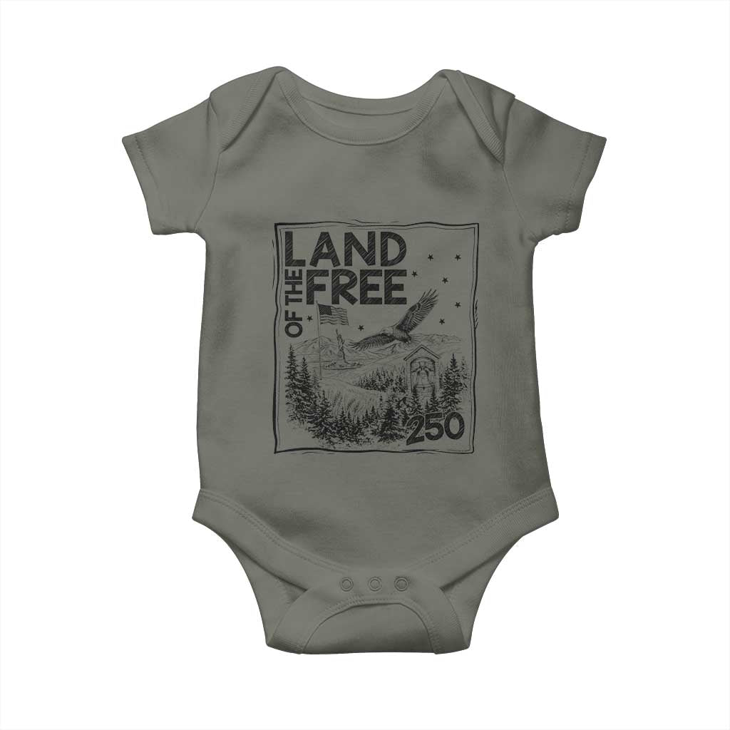 Vintage USA 250 Patriotic Pride Baby Onesie Land Of The Free