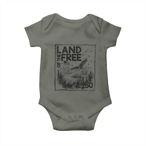 Vintage USA 250 Patriotic Pride Baby Onesie Land Of The Free