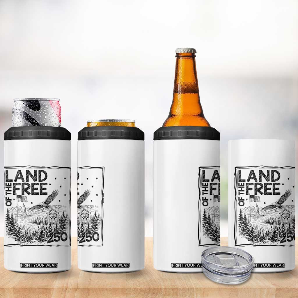 Vintage USA 250 Patriotic Pride 4 in 1 Can Cooler Tumbler Land Of The Free TS12 Print Your Wear