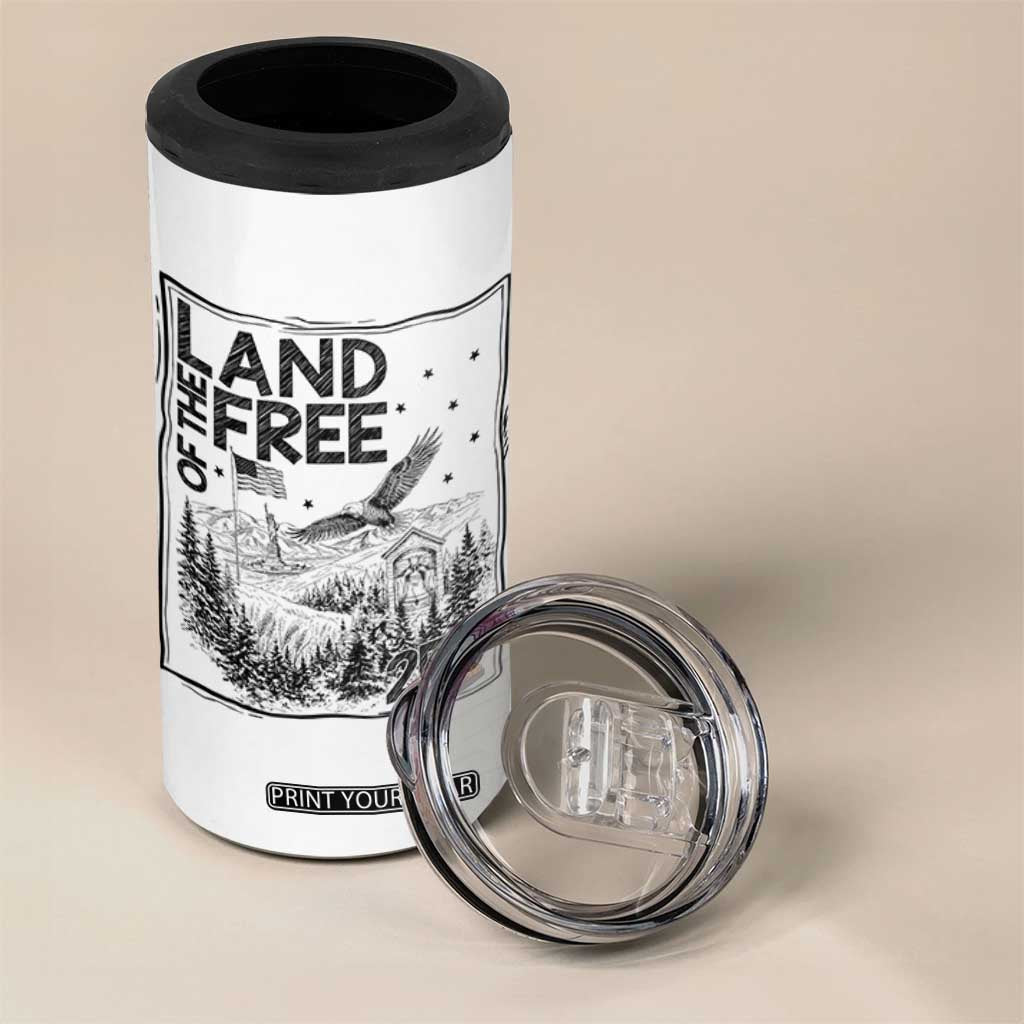 Vintage USA 250 Patriotic Pride 4 in 1 Can Cooler Tumbler Land Of The Free TS12 Print Your Wear