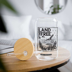 Vintage USA 250 Patriotic Pride Glass Can Land Of The Free
