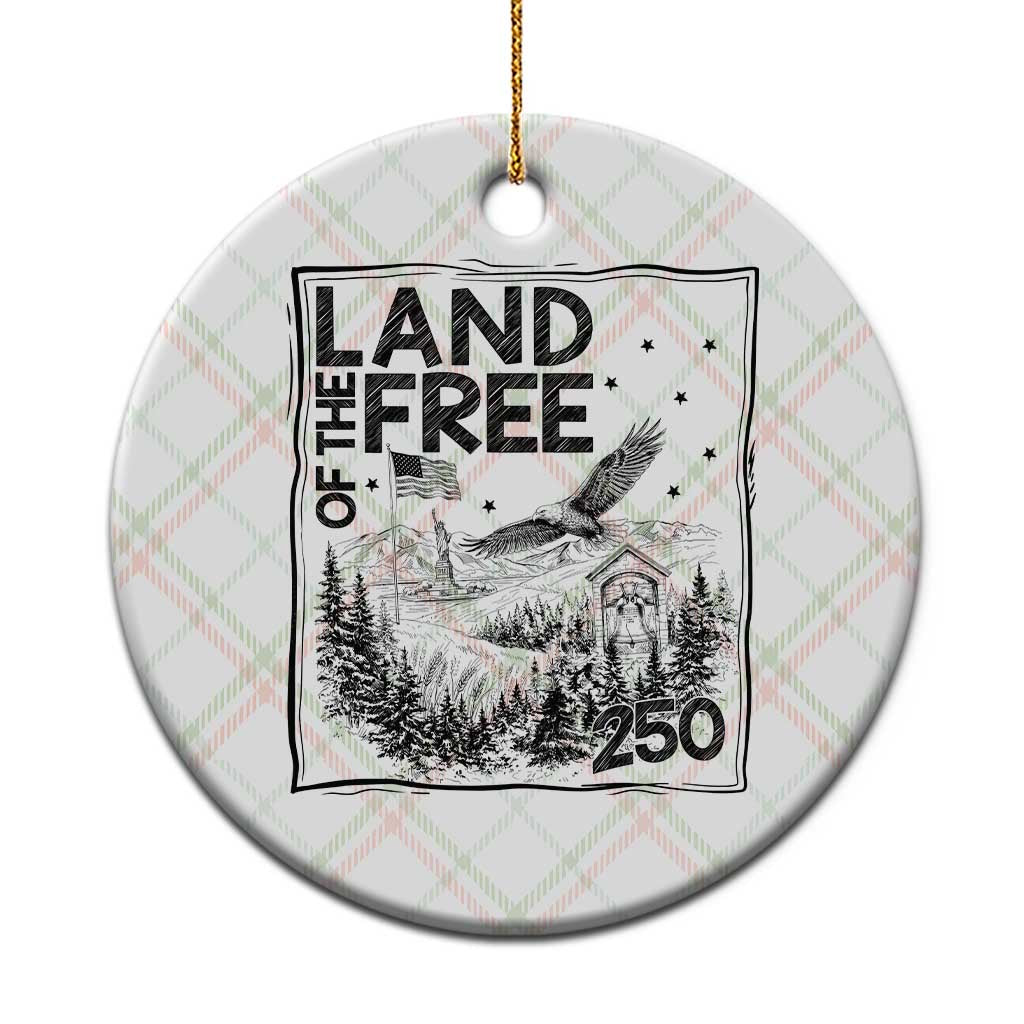 Vintage USA 250 Patriotic Pride Ceramic Ornament Land Of The Free