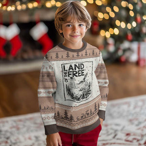 Vintage USA 250 Patriotic Pride Ugly Christmas Sweater Land Of The Free