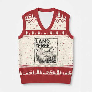 Vintage USA 250 Patriotic Pride V-Neck Knit Sweater Vest Land Of The Free