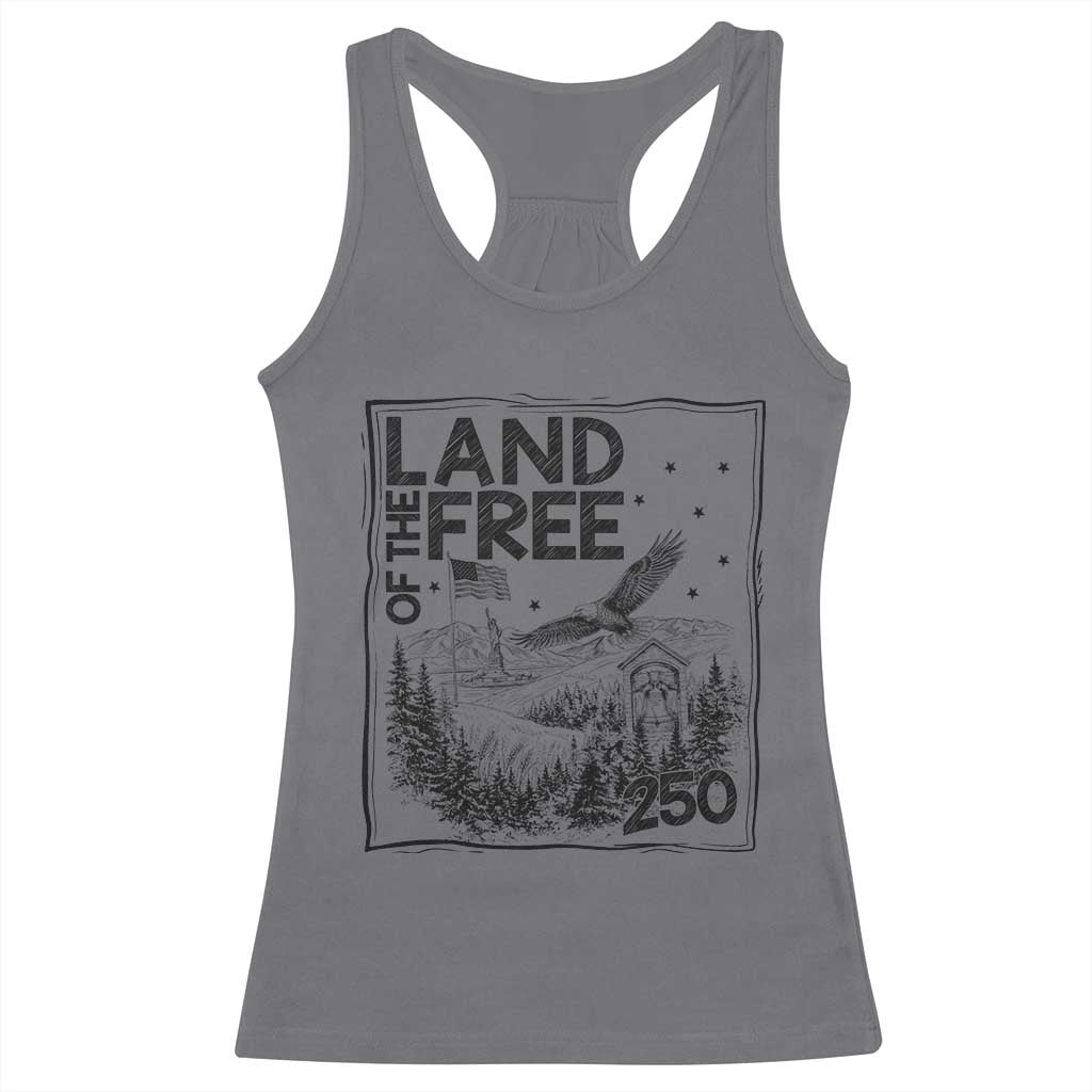Vintage USA 250 Patriotic Pride Racerback Tank Top Land Of The Free