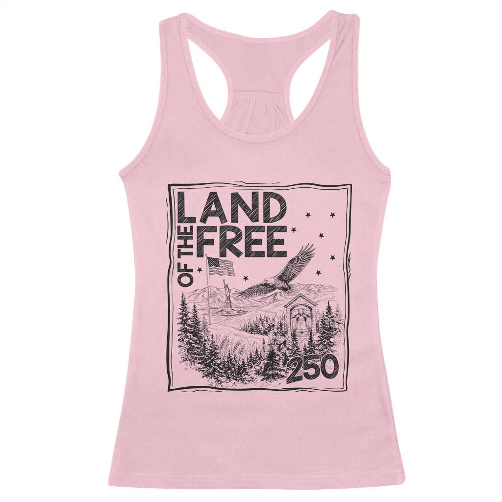 Vintage USA 250 Patriotic Pride Racerback Tank Top Land Of The Free