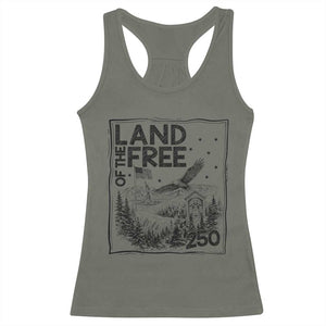 Vintage USA 250 Patriotic Pride Racerback Tank Top Land Of The Free