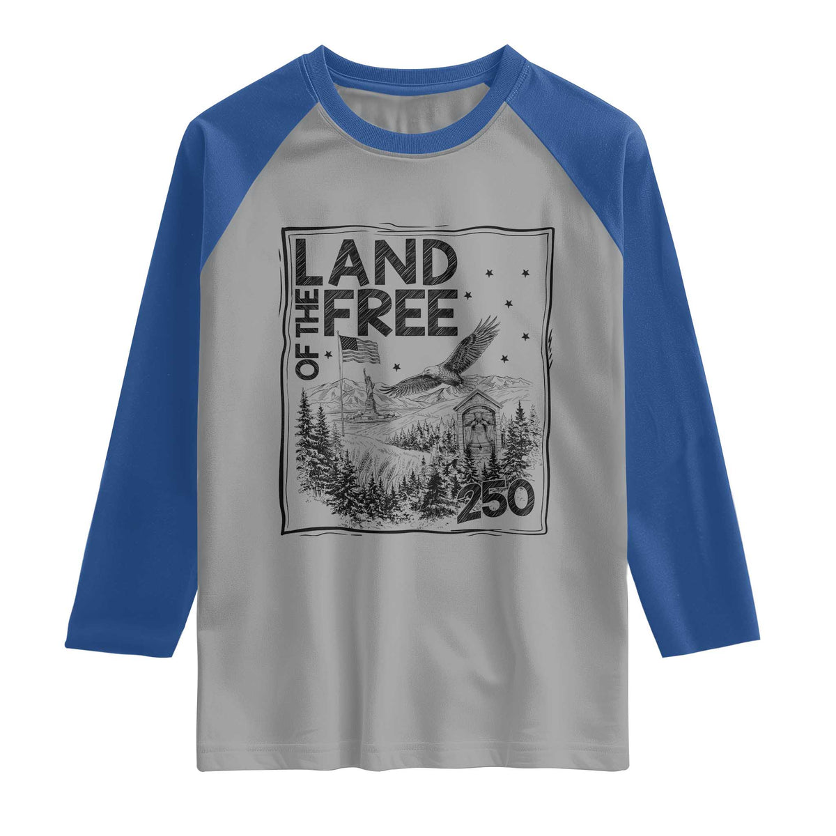 Vintage USA 250 Patriotic Pride Raglan Shirt Land Of The Free