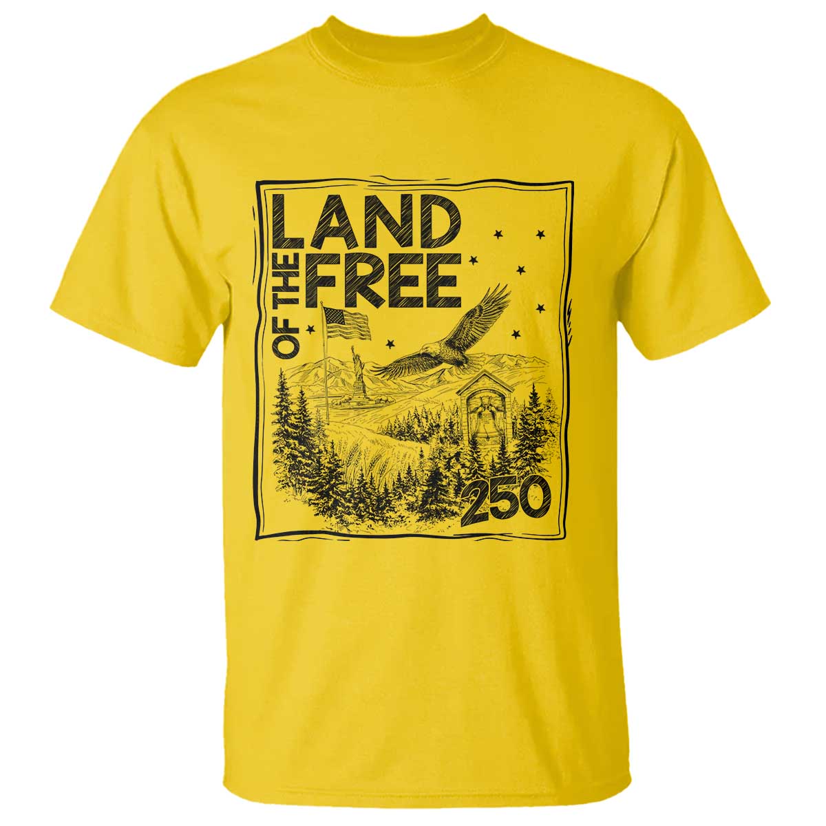 Vintage USA 250 Patriotic Pride T Shirt Land Of The Free TS12 Daisy Print Your Wear