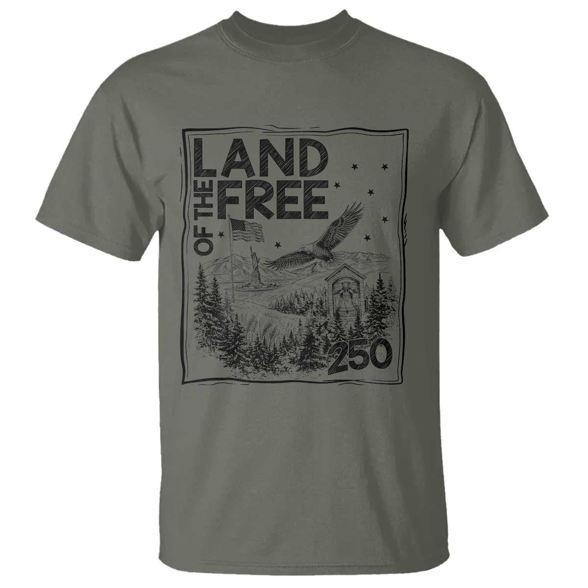 Vintage USA 250 Patriotic Pride T Shirt Land Of The Free TS12 Print Your Wear