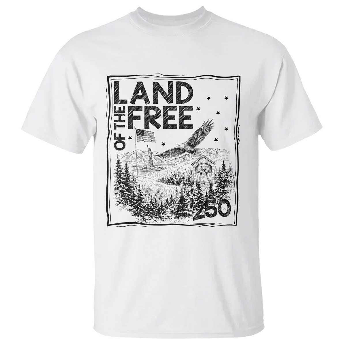 Vintage USA 250 Patriotic Pride T Shirt Land Of The Free TS12 White Print Your Wear