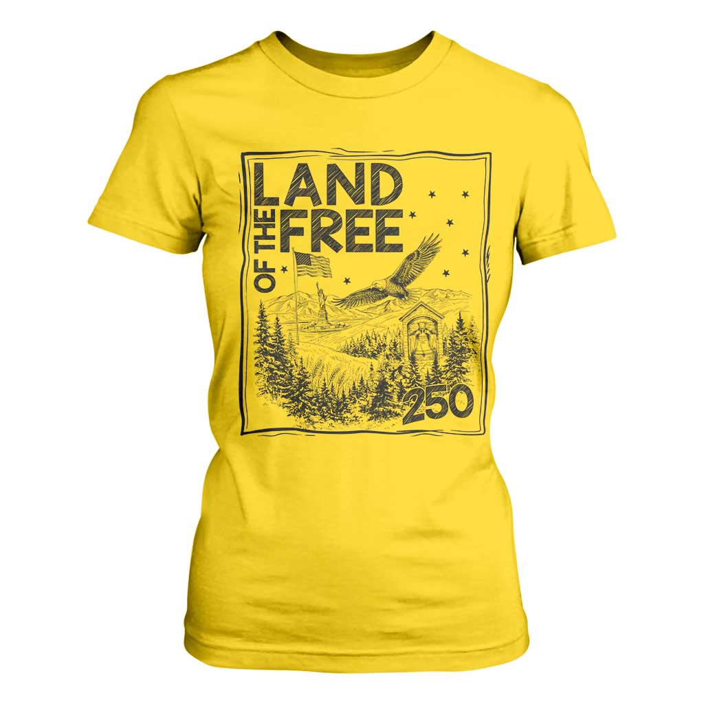 Vintage USA 250 Patriotic Pride T Shirt For Women Land Of The Free TS12 Daisy Print Your Wear