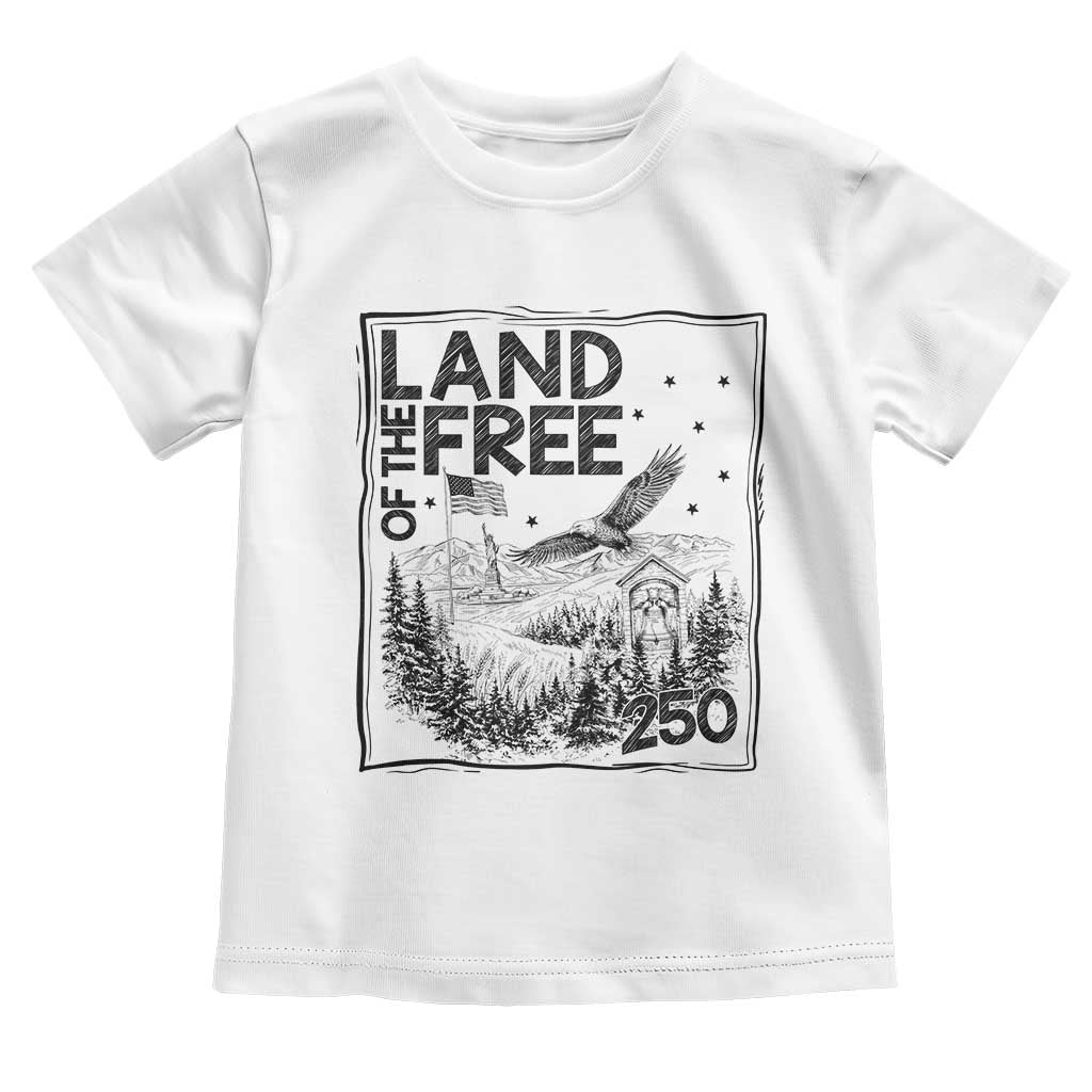 Vintage USA 250 Patriotic Pride Toddler T Shirt Land Of The Free TS12 White Print Your Wear