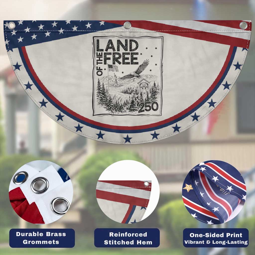 Vintage USA 250 Pride Patriotic Fan Flag Land Of The Free