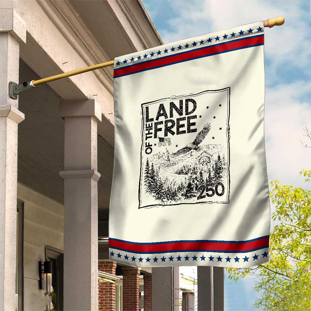 Vintage USA 250 Pride Patriotic Garden Flag Land Of The Free