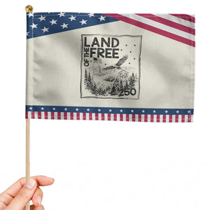 Vintage USA 250 Pride Patriotic Handheld Flag Land Of The Free
