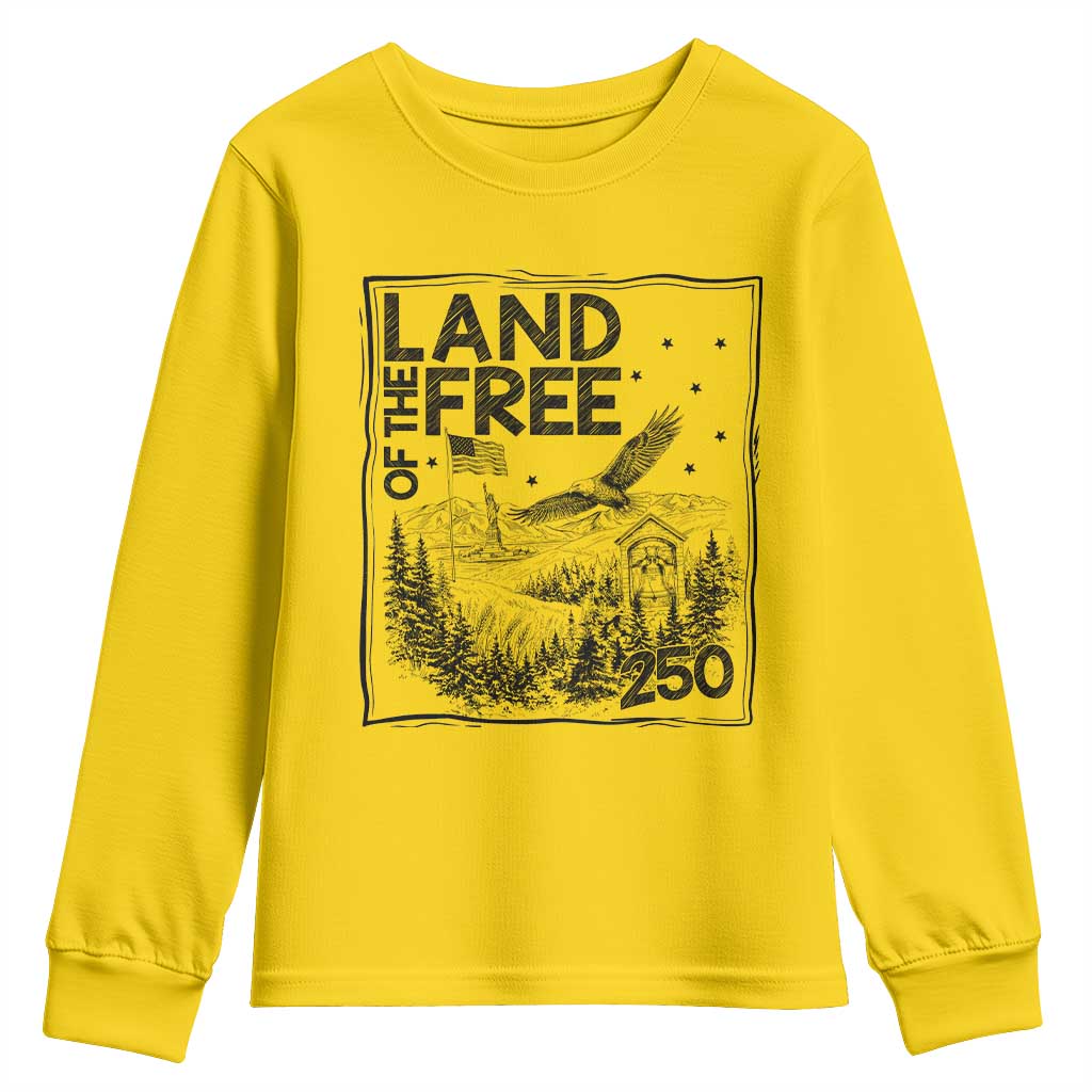 Vintage USA 250 Patriotic Pride Youth Sweatshirt Land Of The Free