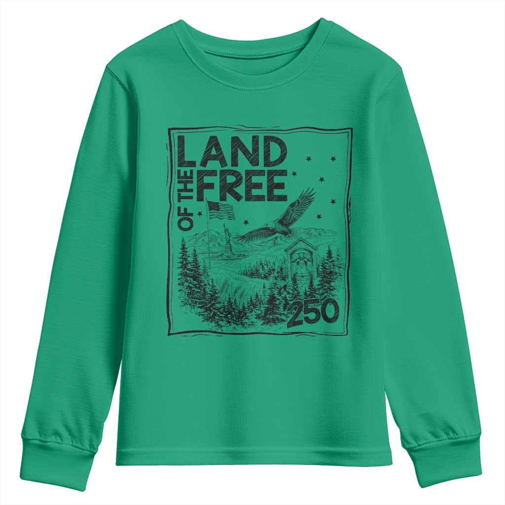 Vintage USA 250 Patriotic Pride Youth Sweatshirt Land Of The Free