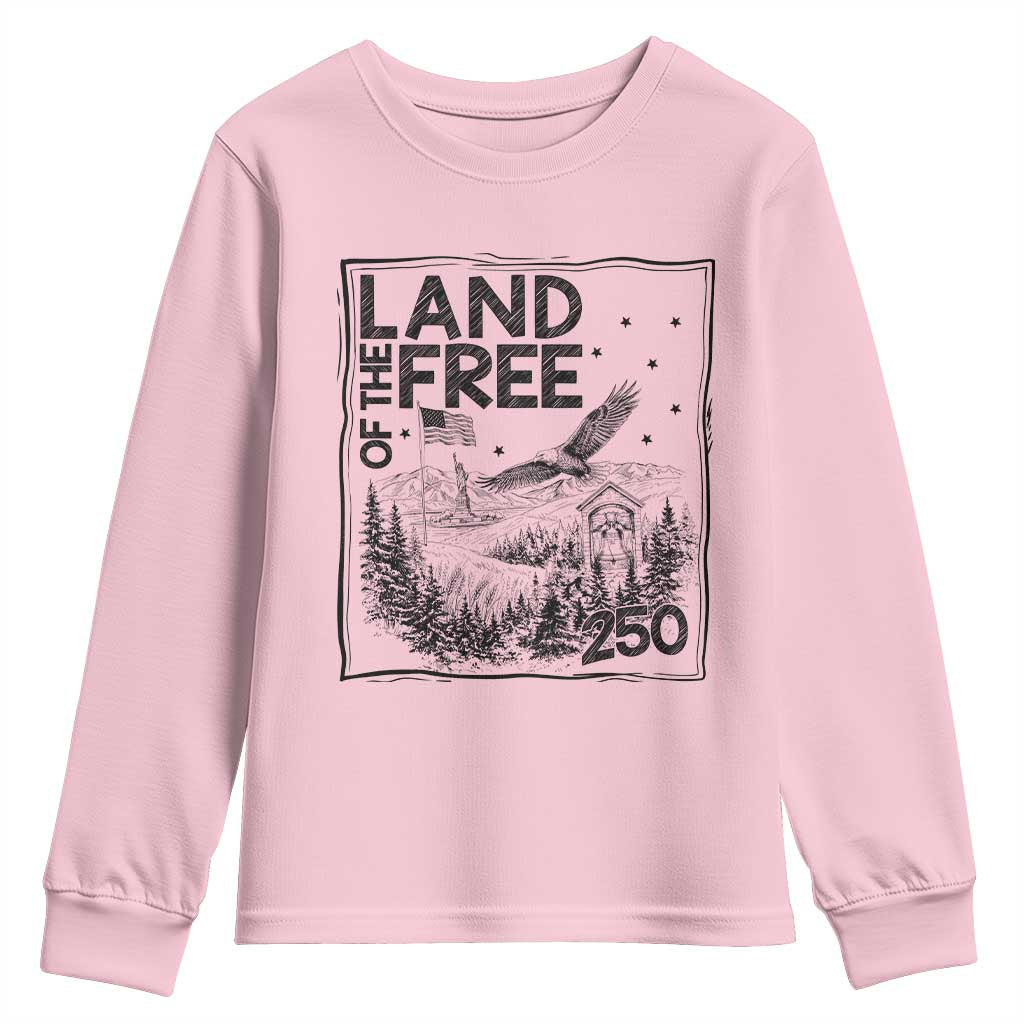 Vintage USA 250 Patriotic Pride Youth Sweatshirt Land Of The Free