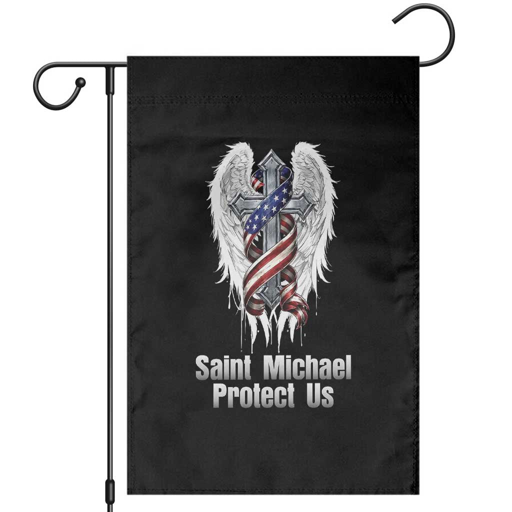 Saint Michael Protect Us American Christian Heritage Garden Flag Catholic Faith Gift TS12 Black Print Your Wear