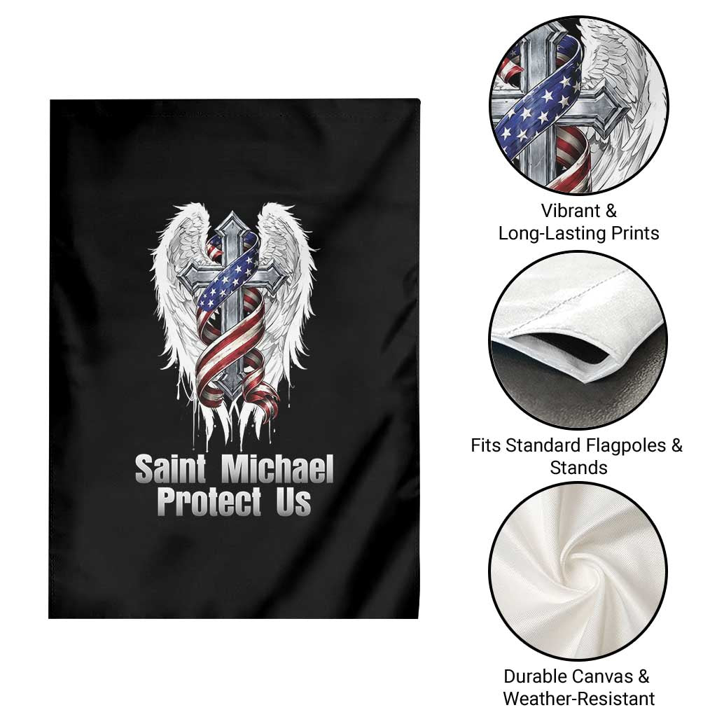 Saint Michael Protect Us American Christian Heritage Garden Flag Catholic Faith Gift