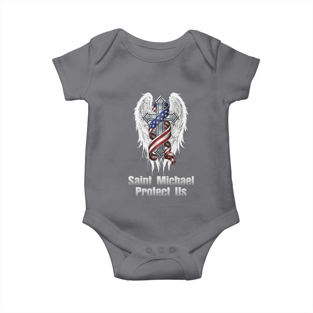 Saint Michael Protect Us American Christian Heritage Baby Onesie Catholic Faith Gift