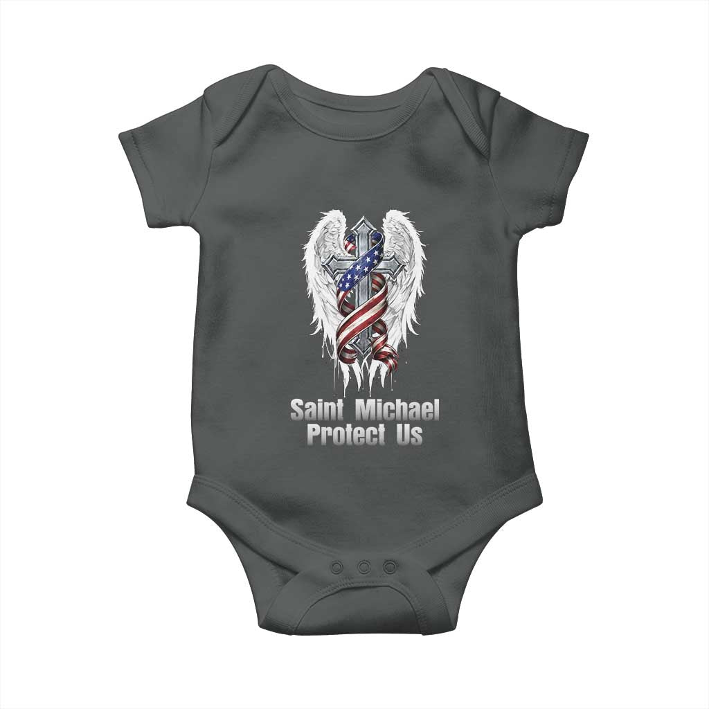 Saint Michael Protect Us American Christian Heritage Baby Onesie Catholic Faith Gift