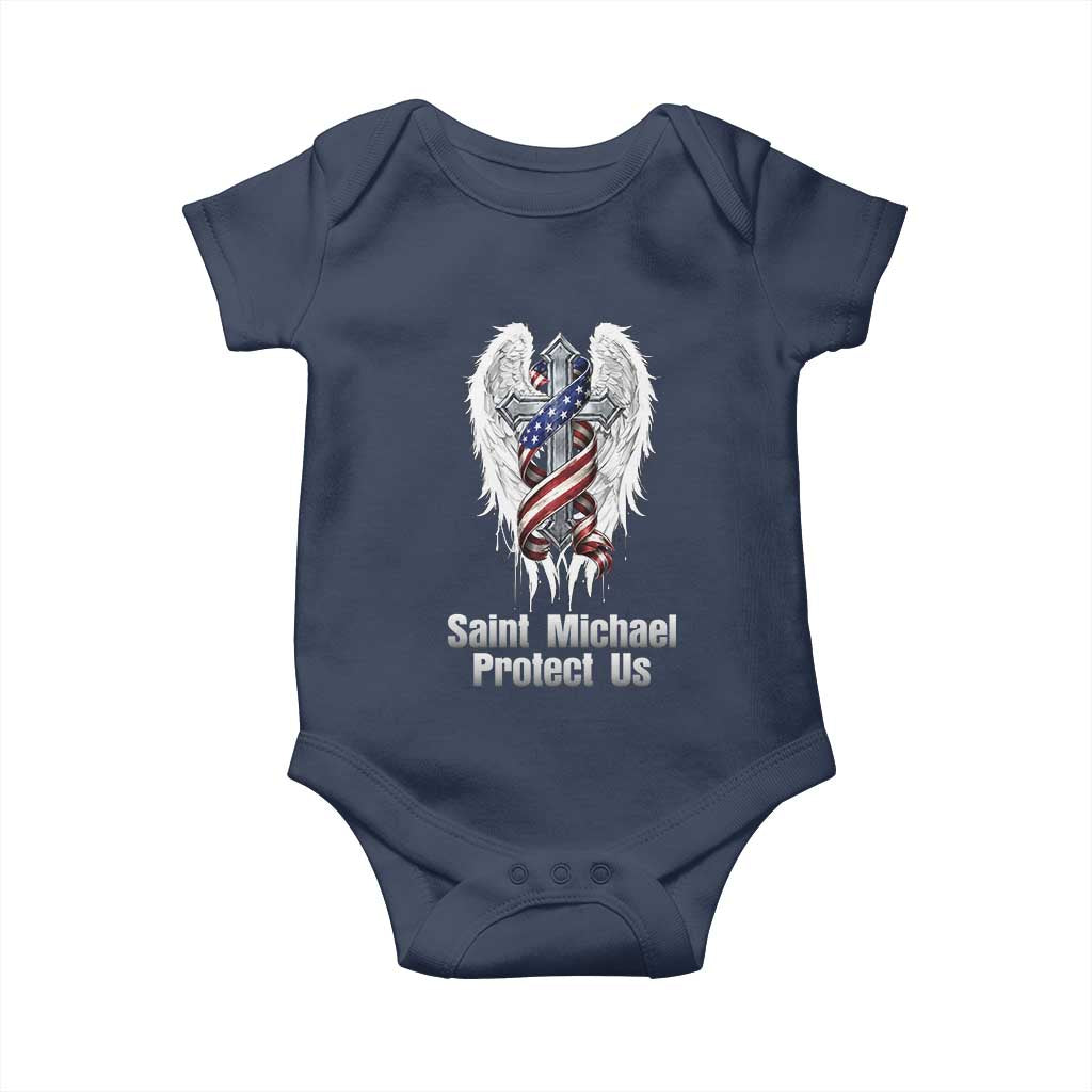 Saint Michael Protect Us American Christian Heritage Baby Onesie Catholic Faith Gift