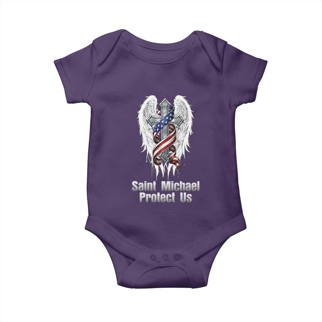 Saint Michael Protect Us American Christian Heritage Baby Onesie Catholic Faith Gift